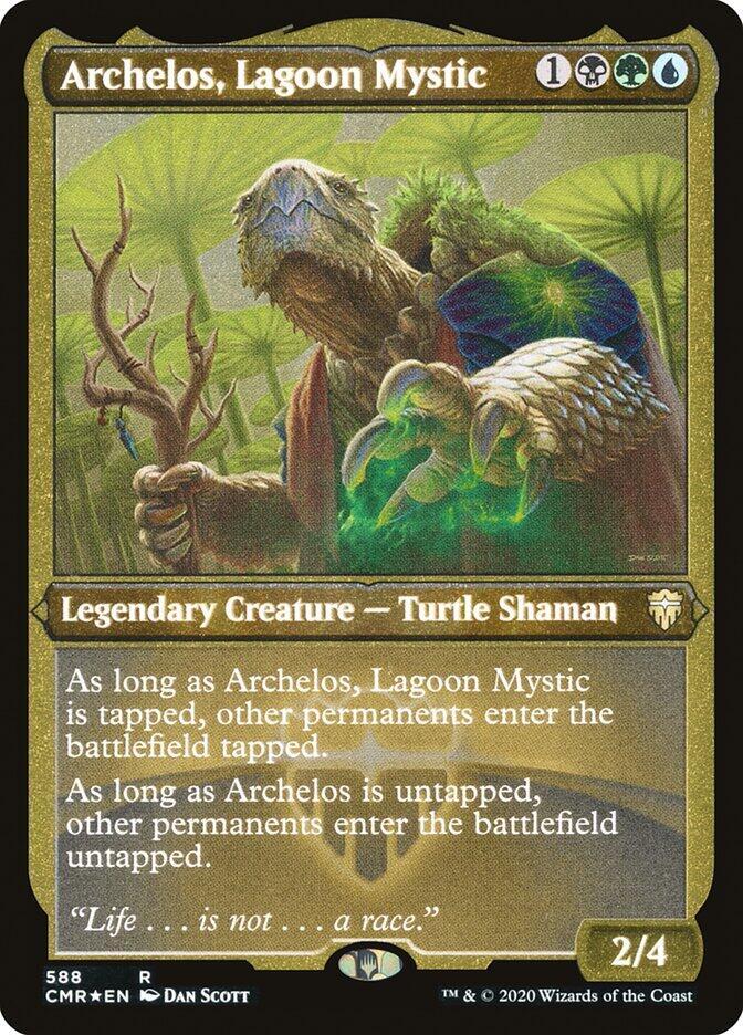 Archelos, Lagoon Mystic (Foil Etched) [Commander Legends] 588