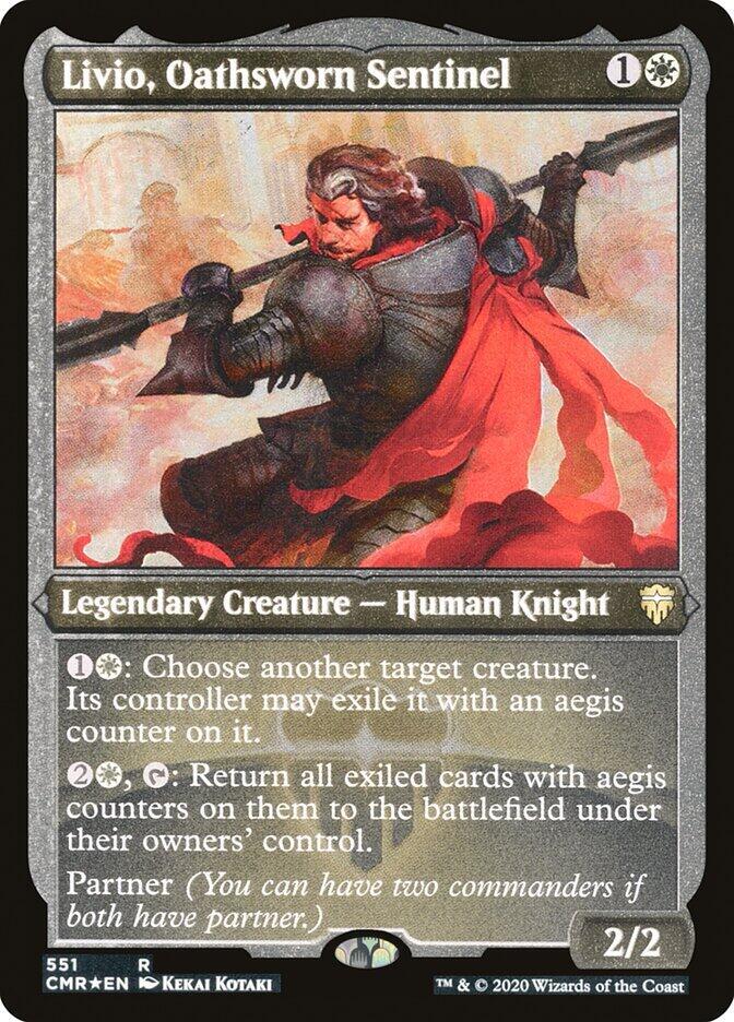 Livio, Oathsworn Sentinel (Foil Etched) [Commander Legends] 551