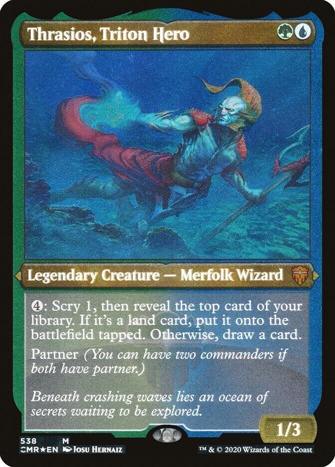 Thrasios, Triton Hero (Foil Etched) [Commander Legends] 538