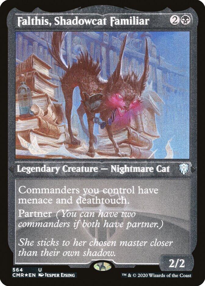Falthis, Shadowcat Familiar (Foil Etched) [Commander Legends] 564