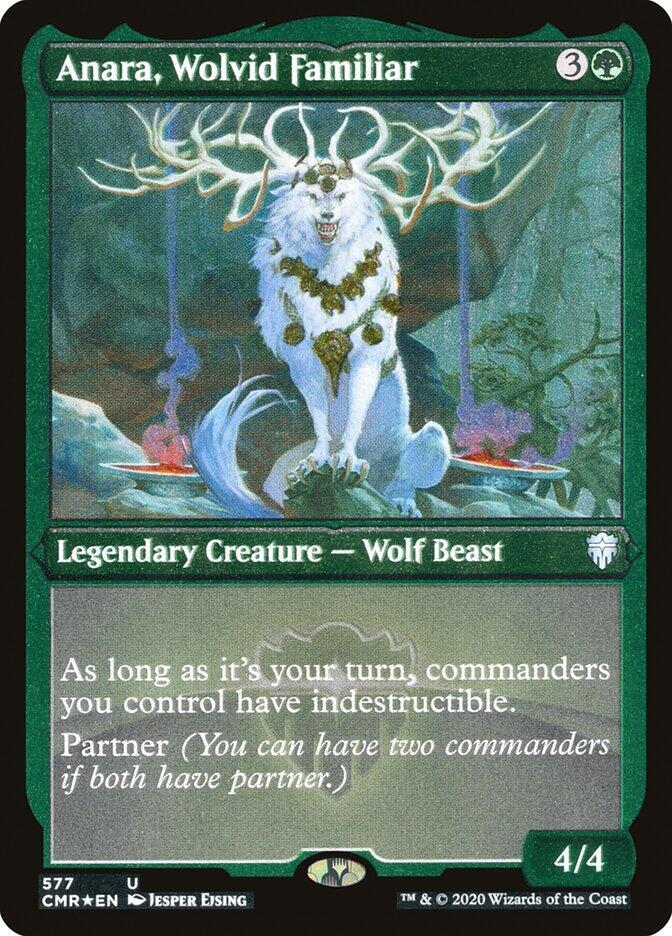 Anara, Wolvid Familiar (Foil Etched) [Commander Legends] 577