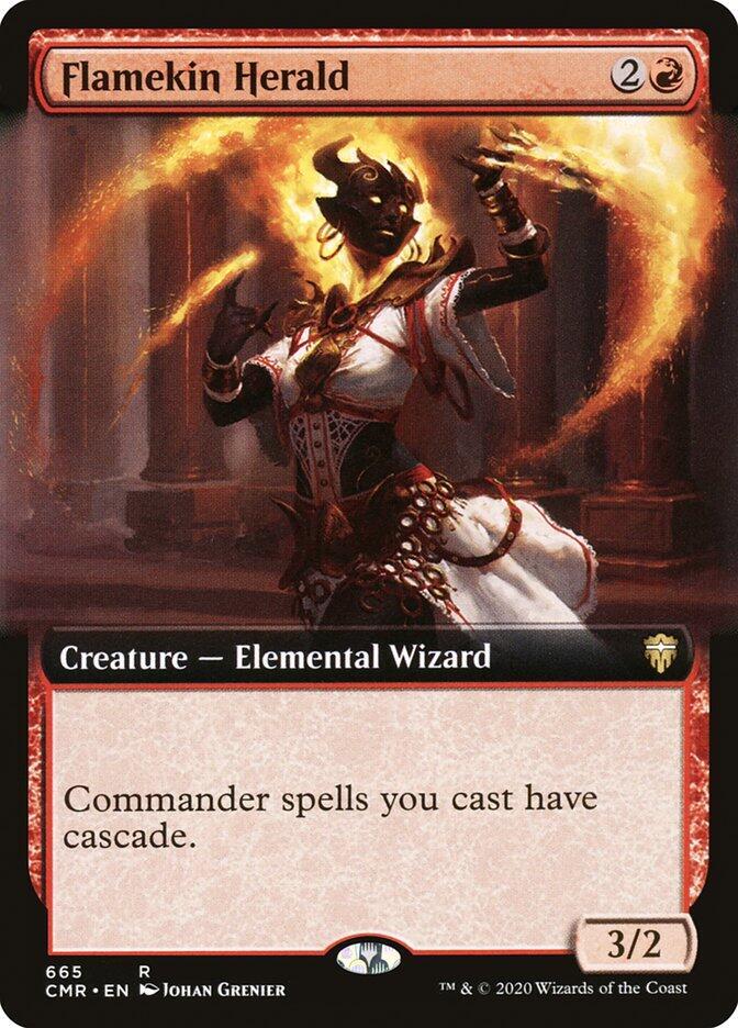 Flamekin Herald (Extended Art) [Commander Legends] 665