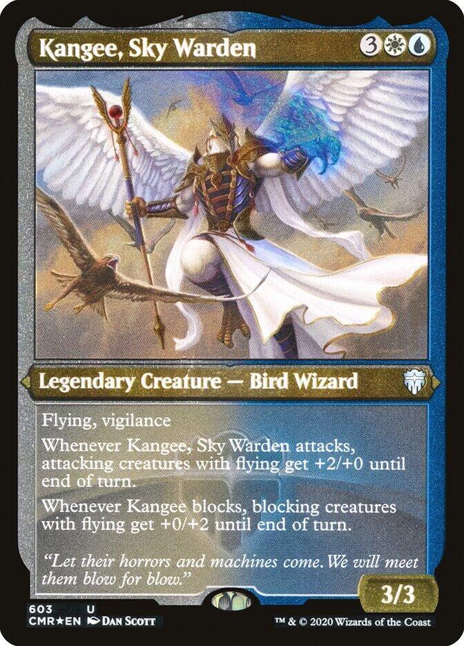 Kangee, Sky Warden (Foil Etched) [Commander Legends] 603