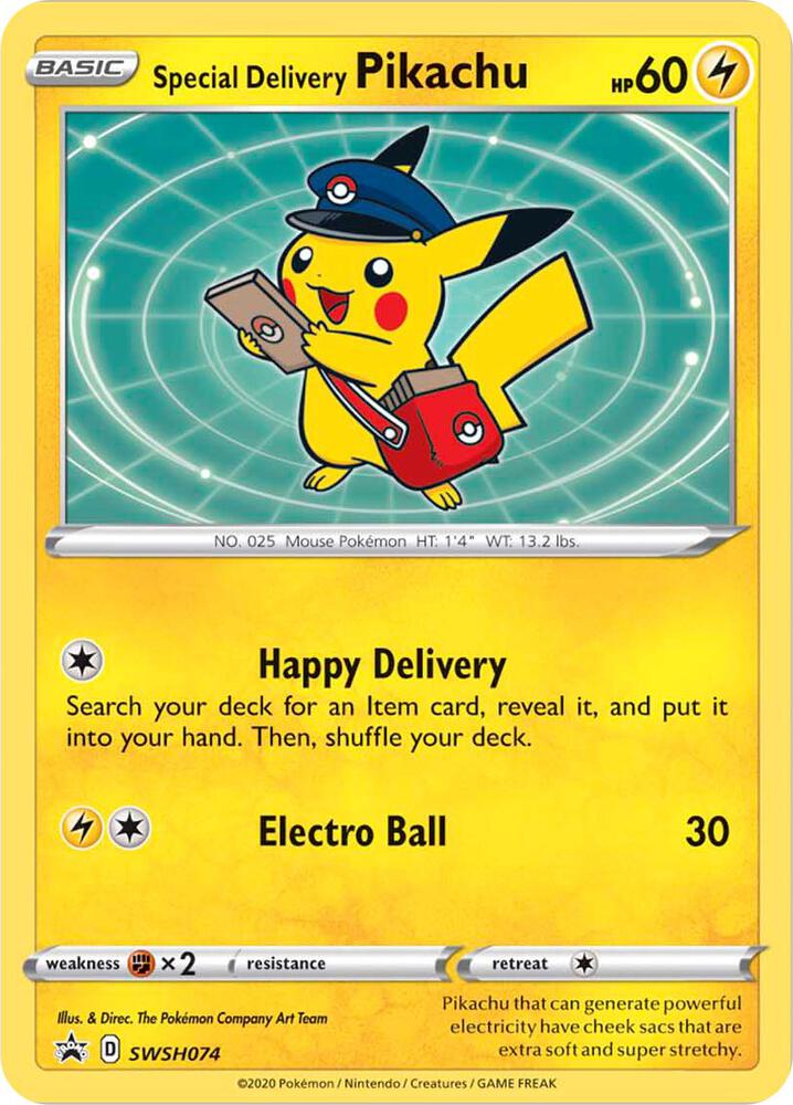 Special Delivery Pikachu - SWSH074 [SWSH: Sword & Shield Promo Cards] SWSH074