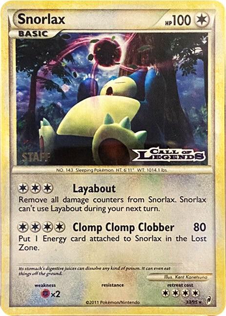 Snorlax - 33/95 (Prerelease) [Staff] [Nintendo Promos] 33/95