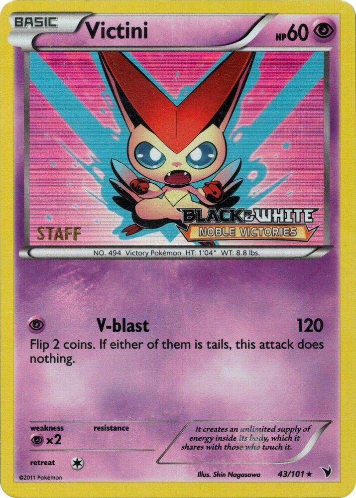 Victini - 43/101 (Prerelease) [Staff] [Black and White Promos] 43/101