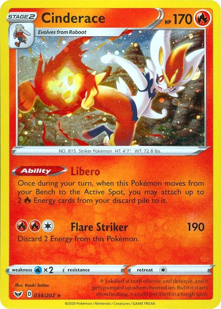 Cinderace - 034/202 (Cosmos Holo) [Miscellaneous Cards & Products] 034/202