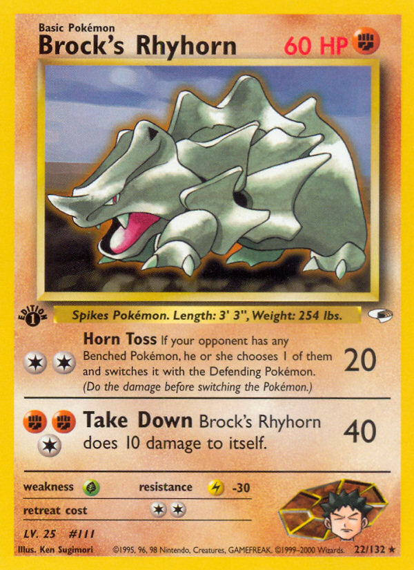 Brock's Rhyhorn - 22/132 Gym Heroes