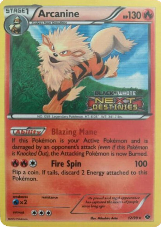 Arcanine - 12/99 (Prerelease) [Black and White Promos] 12/99