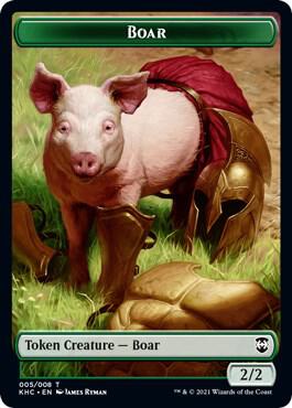 Boar // Spirit Double-Sided Token [Commander: Kaldheim] 5 // 4