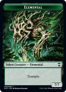 Elemental // Elf Warrior Double-Sided Token [Commander: Kaldheim] 6 // 15