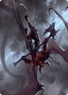 Burning-Rune Demon Art Card [Art Series: Kaldheim] 20