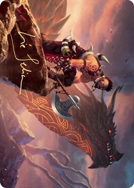 Dragonkin Berserker Art Card (Gold-Stamped Signature) [Art Series: Kaldheim] 32