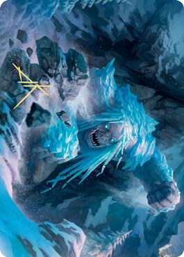 Icehide Troll Art Card (Gold-Stamped Signature) [Art Series: Kaldheim] 46