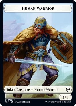 Human Warrior // Zombie Berserker Double-Sided Token [Kaldheim] 3 // 9