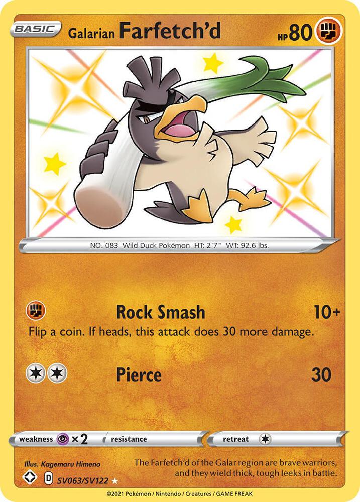 Galarian Farfetch'd [Shining Fates: Shiny Vault] SV063/SV122