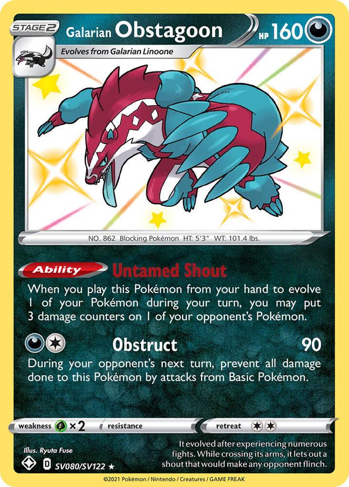 Galarian Obstagoon [Shining Fates: Shiny Vault] SV080/SV122