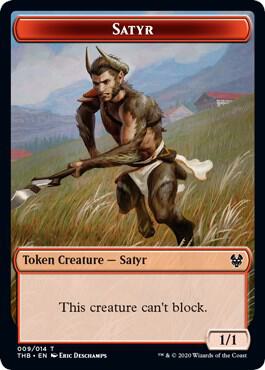 Satyr // Goblin Construct Double-sided Token (Challenger 2021) [Unique and Miscellaneous Promos] 9 // 11