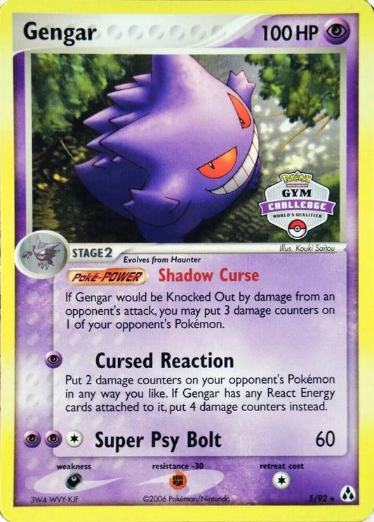 Gengar - 5/92 (Gym Challenge) [League & Championship Cards] 005/092