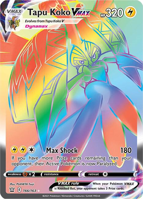 Tapu Koko VMAX (Secret) [SWSH05: Battle Styles] 166/163
