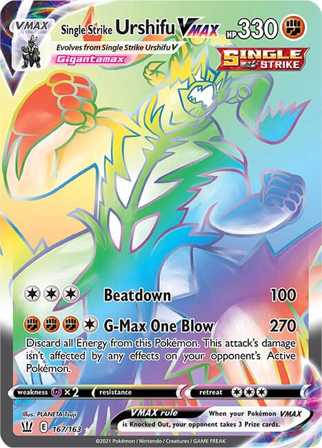 Single Strike Urshifu VMAX (Secret) [SWSH05: Battle Styles] 167/163