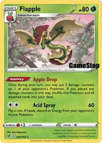 Flapple - 022/192 (Gamestop Exclusive) [Miscellaneous Cards & Products] 022/192