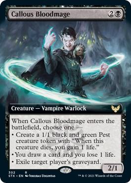 Callous Bloodmage (Extended Art) [Strixhaven: School of Mages] 302