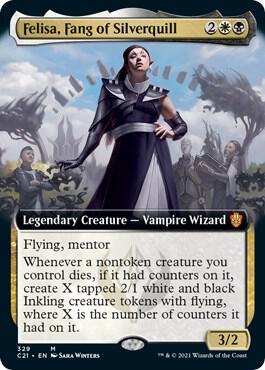 Felisa, Fang of Silverquill (Extended Art) [Commander 2021] 329