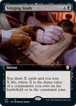 Stinging Study (Extended Art) [Commander 2021] 371