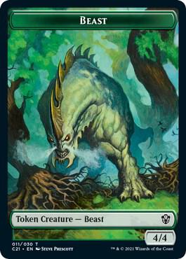 Beast (011) // Insect Double-Sided Token [Commander 2021] 11 // 17