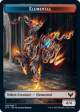 Elemental (2) // Emblem - Lukka, Wayward Bonder Double-sided Token (8) [Strixhaven: School of Mages] 2 // 8