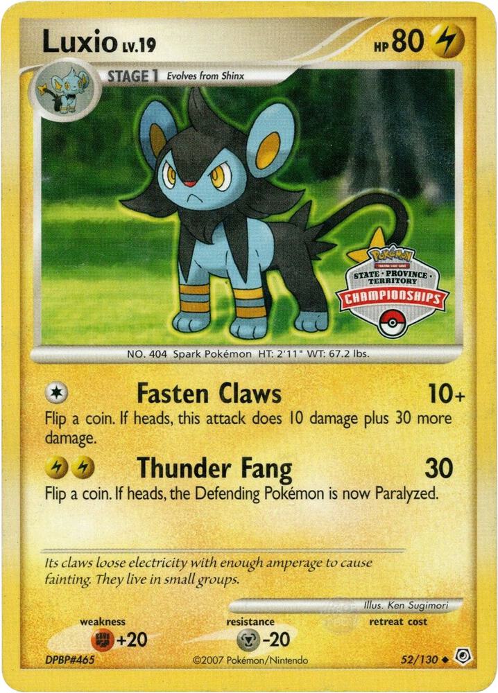 Luxio - 52/130 (State Championship Promo) [League & Championship Cards] 052/130