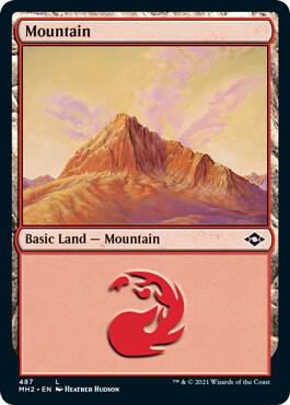 Mountain (487) (Foil Etched) [Modern Horizons 2] 487