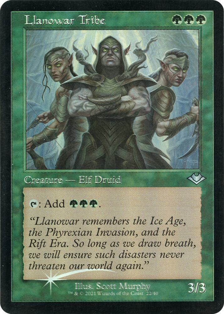 Llanowar Tribe (Retro Frame) (Foil Etched) [Modern Horizons] 22