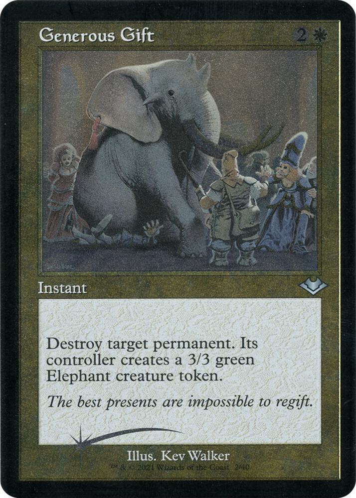 Generous Gift (Retro Frame) (Foil Etched) [Modern Horizons] 2
