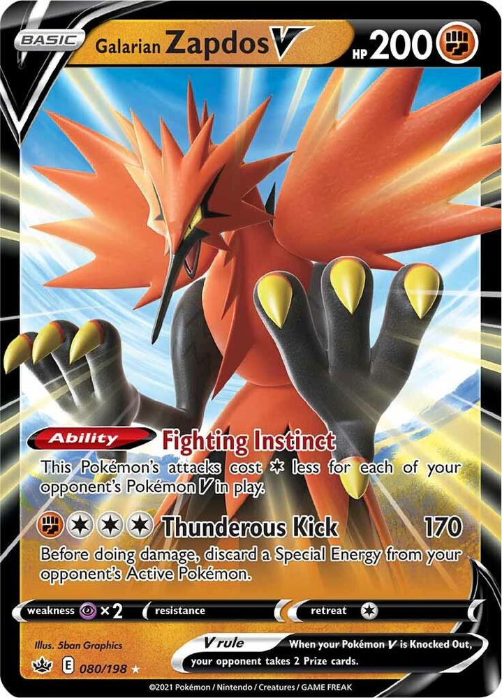 Galarian Zapdos V [SWSH06: Chilling Reign] 080/198