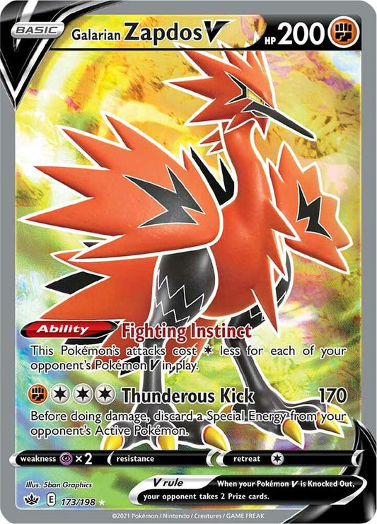 Galarian Zapdos V (Full Art) [SWSH06: Chilling Reign] 173/198