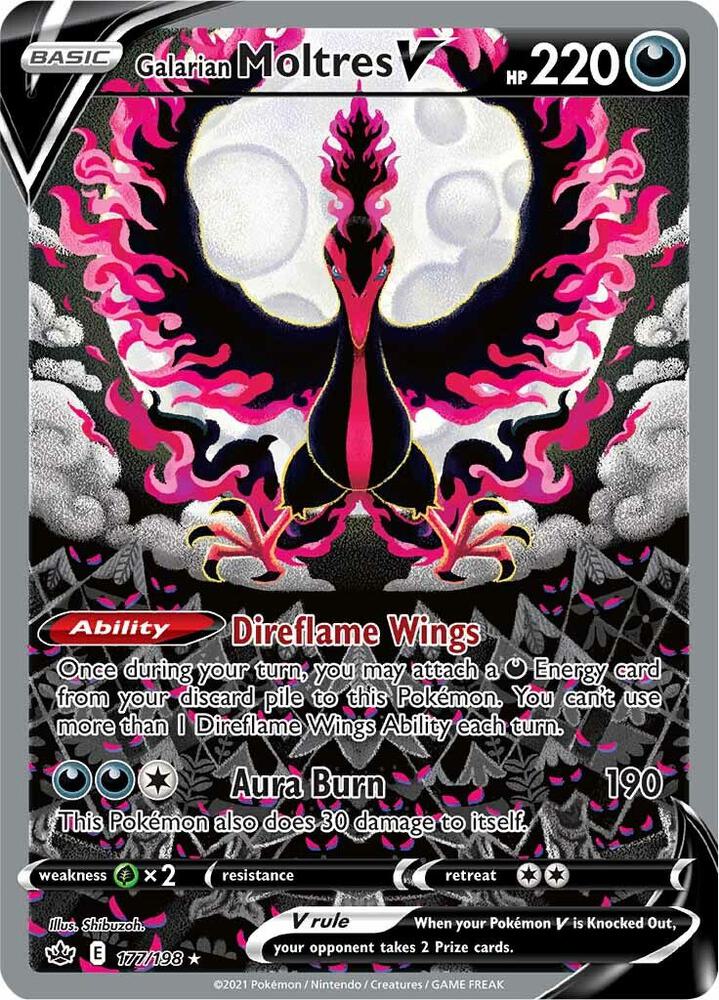 Galarian Moltres V (Alternate Full Art) [SWSH06: Chilling Reign] 177/198