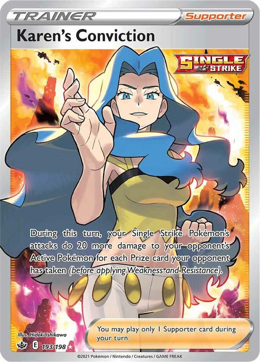 Karen's Conviction (Full Art) [SWSH06: Chilling Reign] 193/198