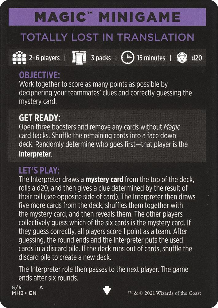 Magic Minigame: Totally Lost in Translation [Modern Horizons 2] 5