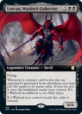 Lorcan, Warlock Collector (Extended Art) [Commander: Adventures in the Forgotten Realms] 296