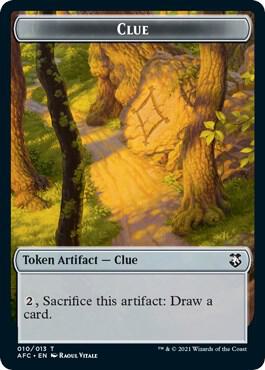 Clue // Treasure Double-Sided Token [Commander: Adventures in the Forgotten Realms] 10 // 15