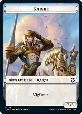 Knight // Saproling Double-Sided Token [Commander: Adventures in the Forgotten Realms] 2 // 8