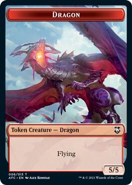 Dragon // Dragon Spirit Double-Sided Token [Commander: Adventures in the Forgotten Realms] 6 // 9