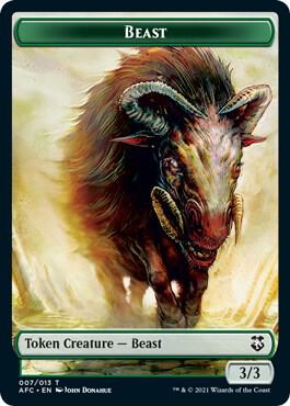 Beast // Dragon Spirit Double-Sided Token [Commander: Adventures in the Forgotten Realms] 7 // 9