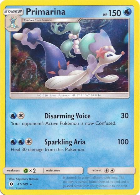Primarina - 41/149 (Water Web Holo) [Miscellaneous Cards & Products] 041/149