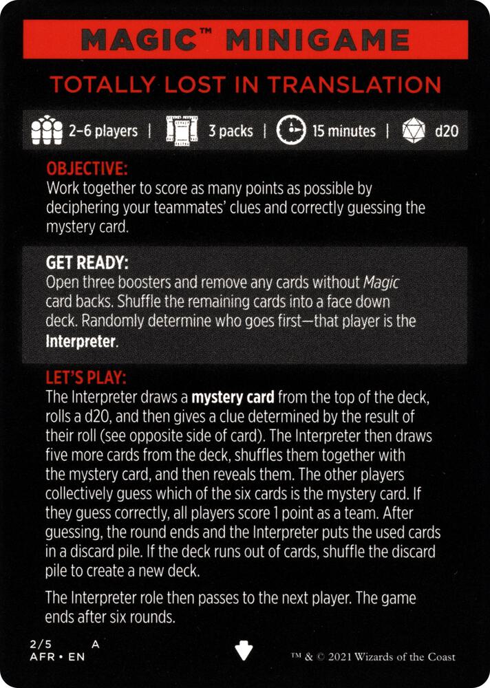 Magic Minigame: Totally Lost in Translation [Adventures in the Forgotten Realms] 2