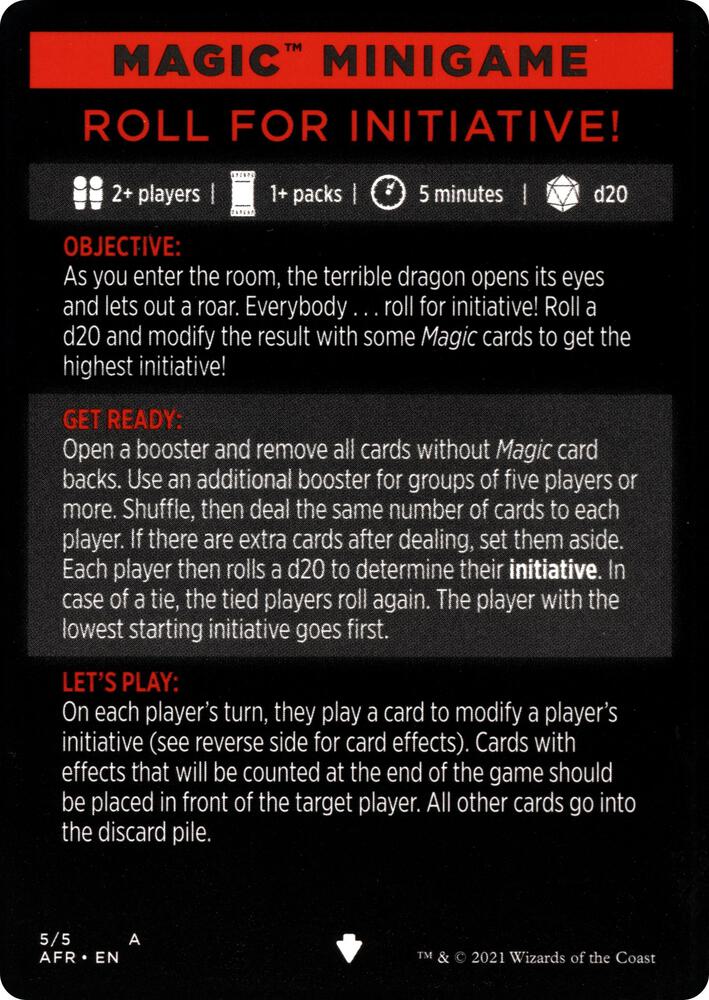 Magic Minigame: Roll for Initiative! [Adventures in the Forgotten Realms] 5