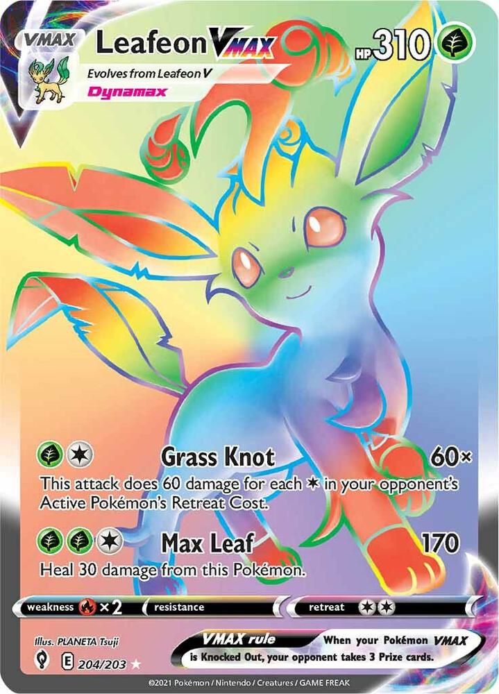 Leafeon VMAX (Secret) [SWSH07: Evolving Skies] 204/203