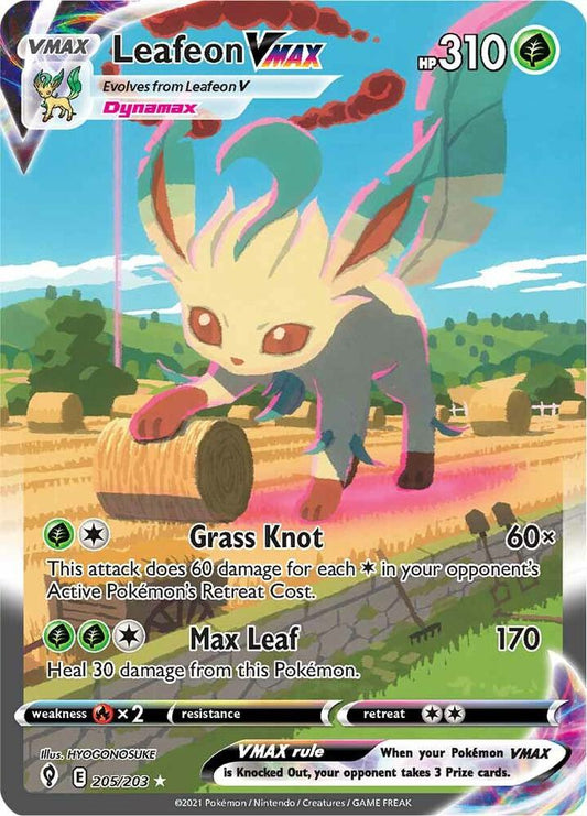 Leafeon VMAX (Alternate Art Secret) [SWSH07: Evolving Skies] 205/203